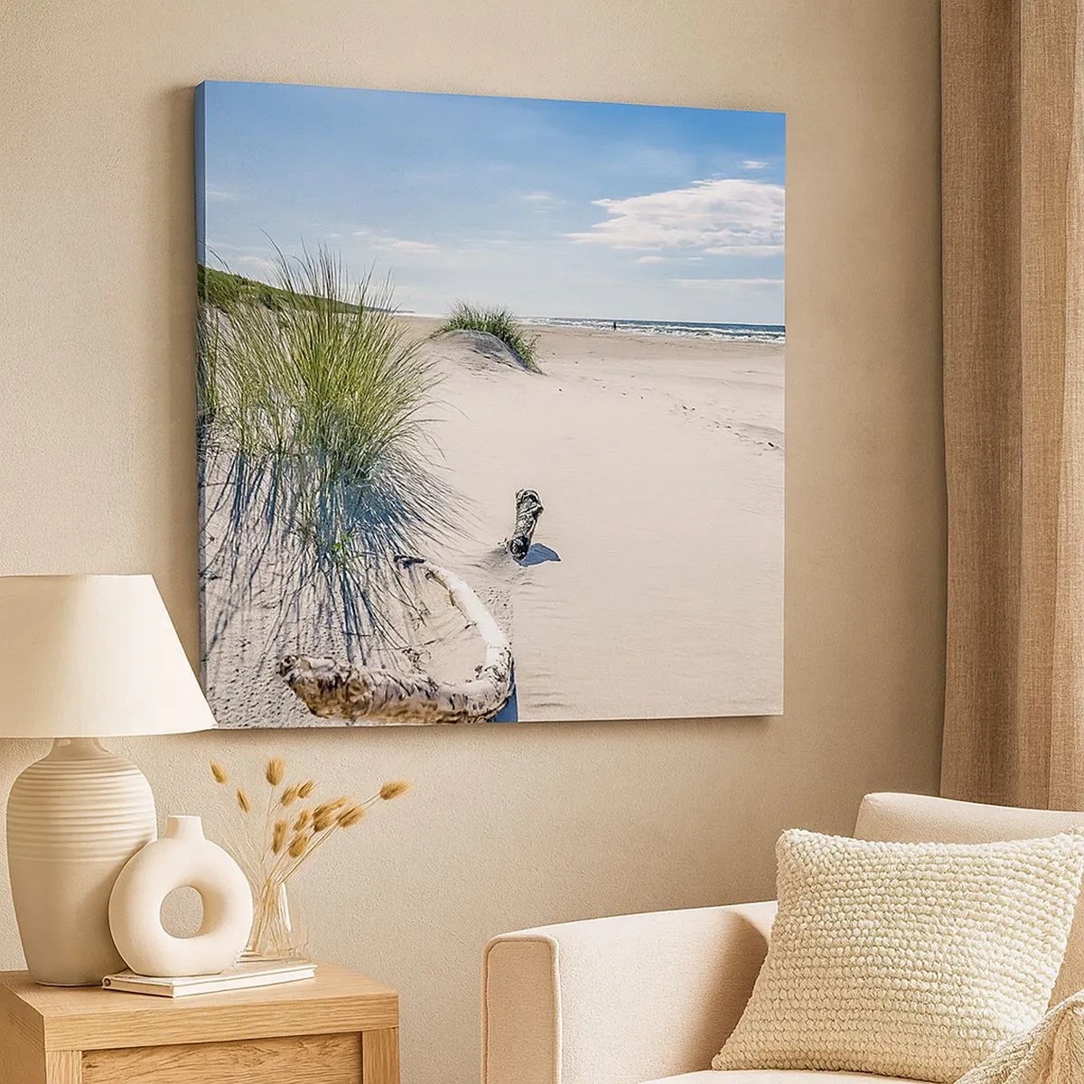 Bild auf Leinwand - Leinwandbild - Der schönste Strand? Ostsee-Strand - 30x30 cm
