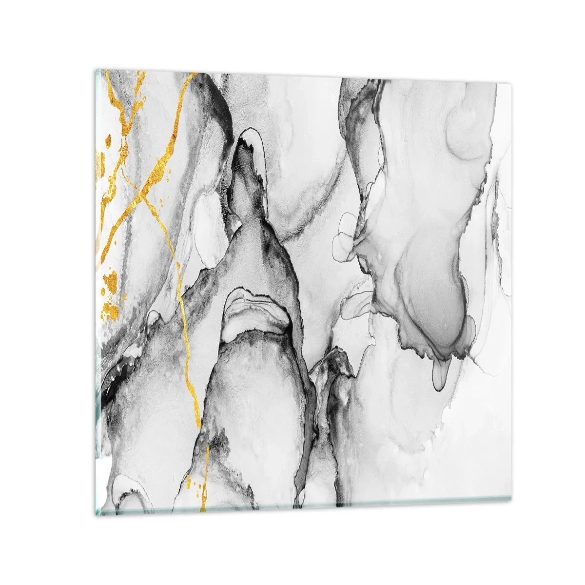 Glasbild - Bild auf glas - Komposition mit Goldmotiv - 50x50 cm