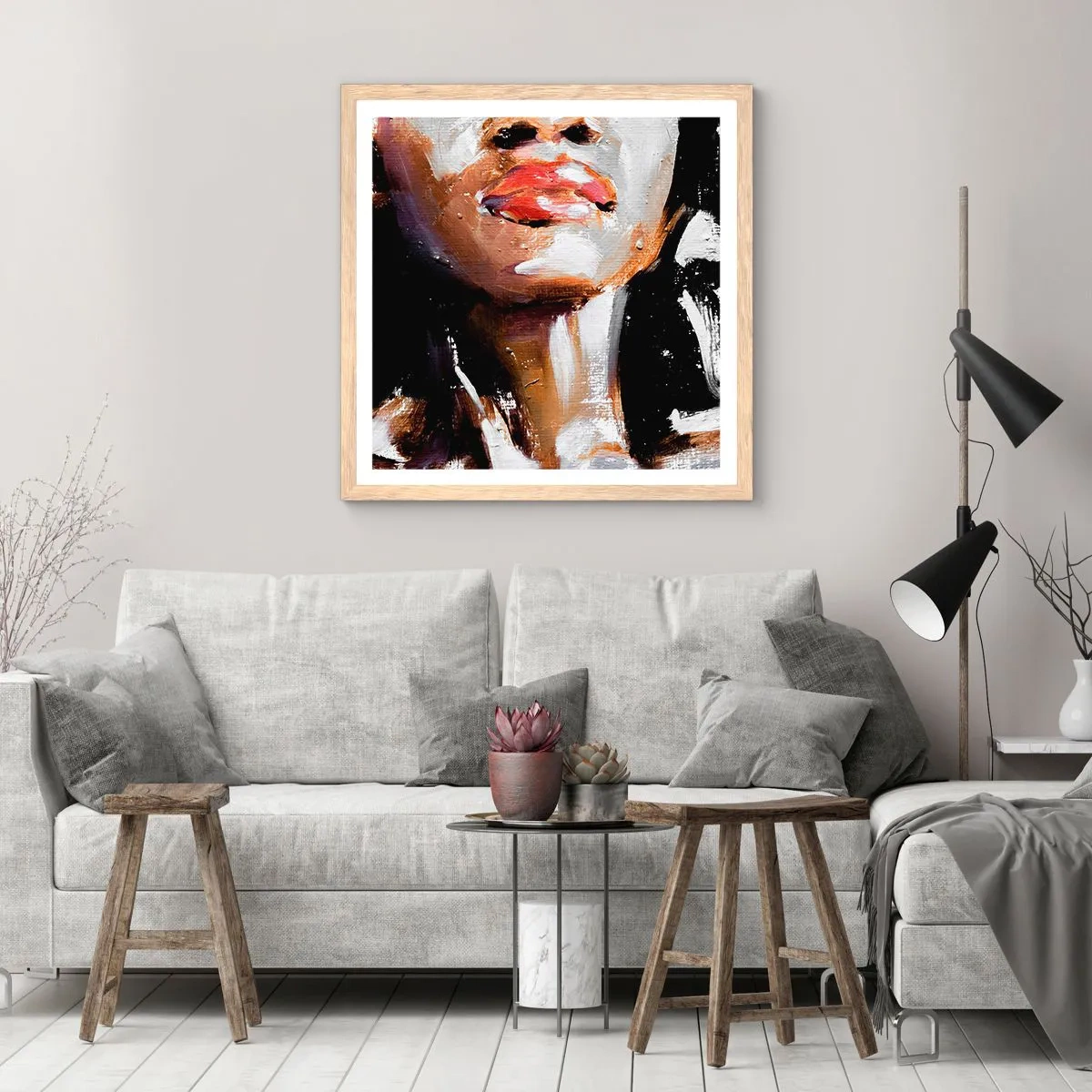 Poster in einem Rahmen aus heller Eiche - Stolz ohne Vorurteile - 50x50 cm