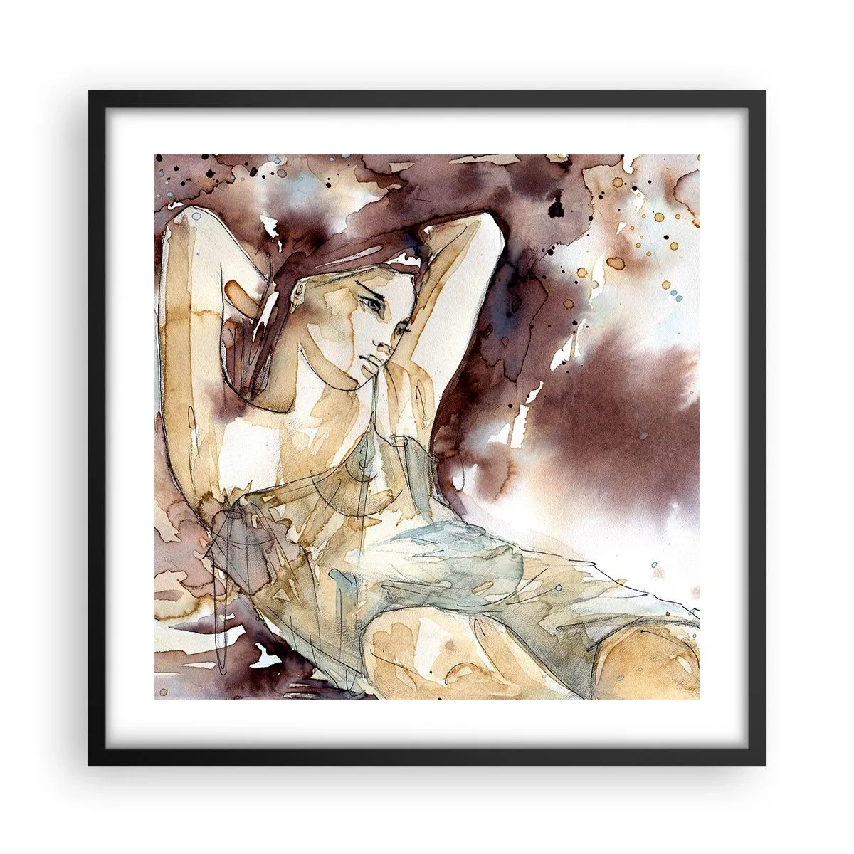 Poster in einem schwarzem Rahmen - In lila Stimmung - 50x50 cm