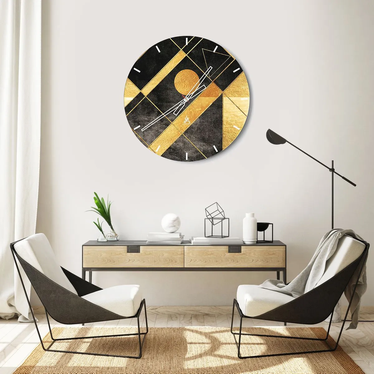 Wanduhr - Glasuhr - Die Sonne der Wüste - 30x30 cm