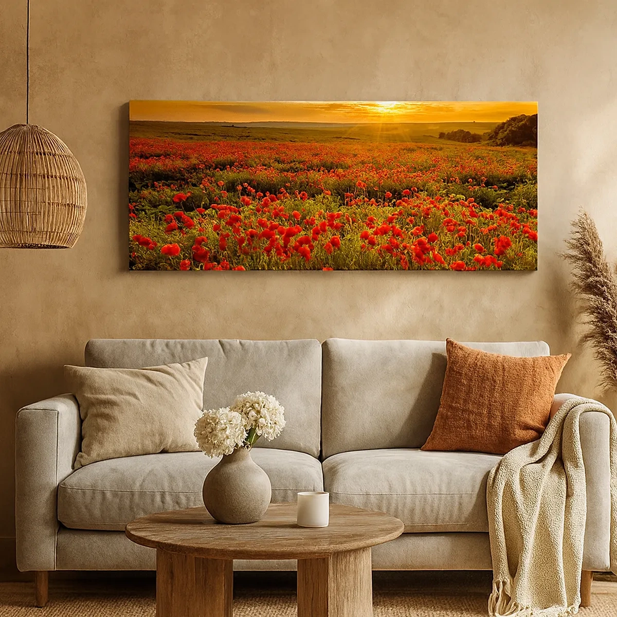 Bild auf Leinwand - Leinwandbild - Unter den Wellen raschelnder Wiesen, unter den Blumen der Flut - 30x30 cm