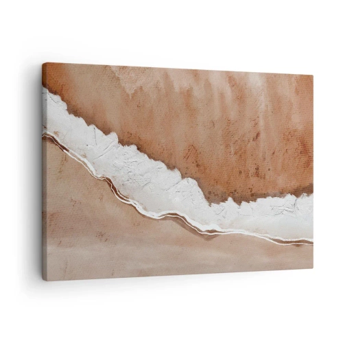 Bild auf Leinwand - Leinwandbild - Sandstruktur mit weißen Akzenten - 70x50cm - In Farben der Erde - Moderne Wanddekoration für Wohnzimmer und Schlafzimmer ARTTOR