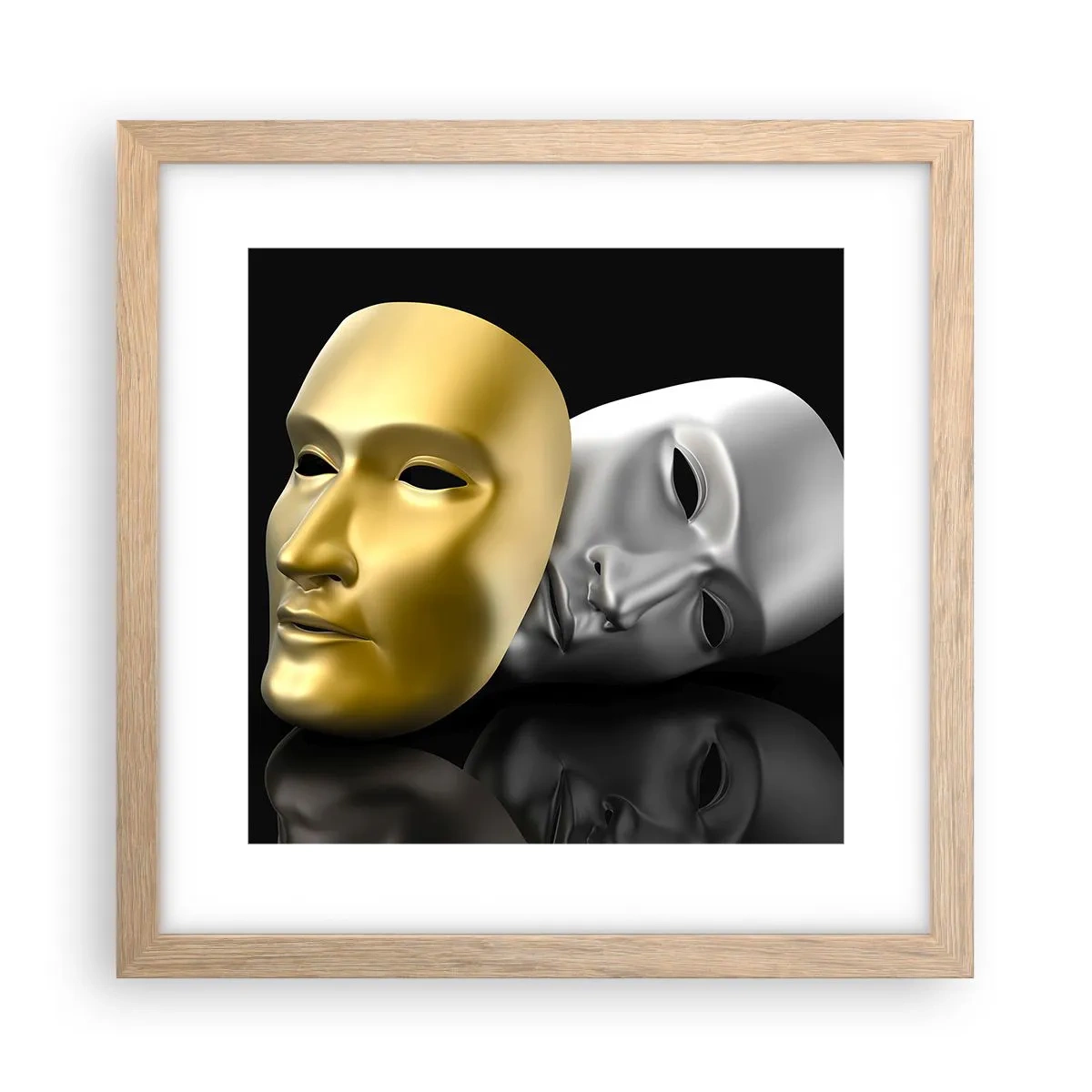 Poster in einem Rahmen aus heller Eiche - Das Leben ist wie ein Theater - 30x30 cm