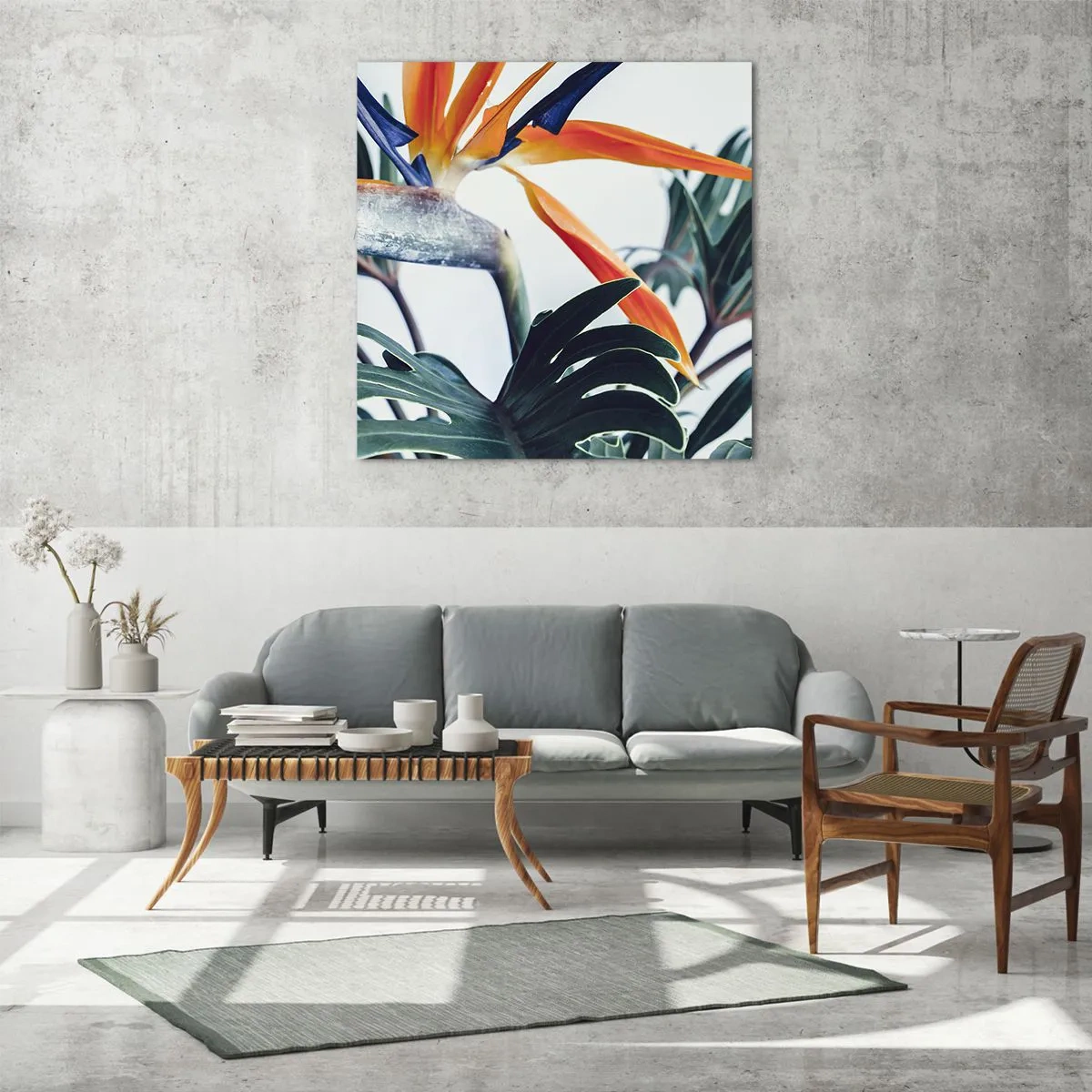 Glasbild - Bild auf glas - Vogelbusch - 60x60 cm