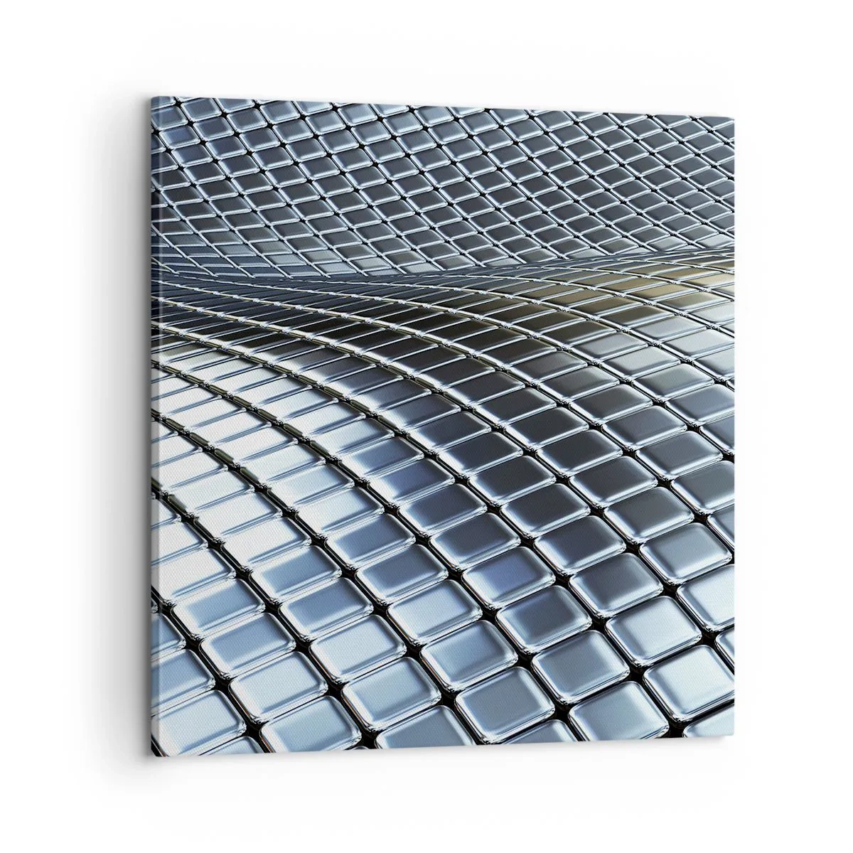 Bild auf Leinwand - Leinwandbild - Metallische silberne Welle - 60x60 cm