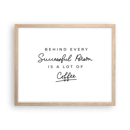Poster in einem Rahmen aus heller Eiche - Erfolgsgeheimnis - 50x40 cm