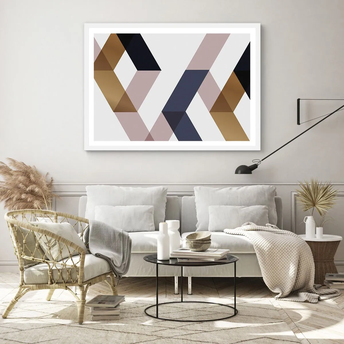 Poster in einem weißen Rahmen - Ebenen und Winkel - 70x50 cm