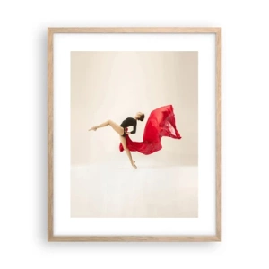 Poster in einem Rahmen aus heller Eiche - Rot und Schwarz - 40x50 cm