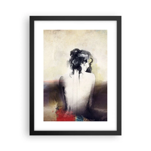 Poster in einem schwarzem Rahmen - Glatte Linien, ovale Formen - 30x40 cm