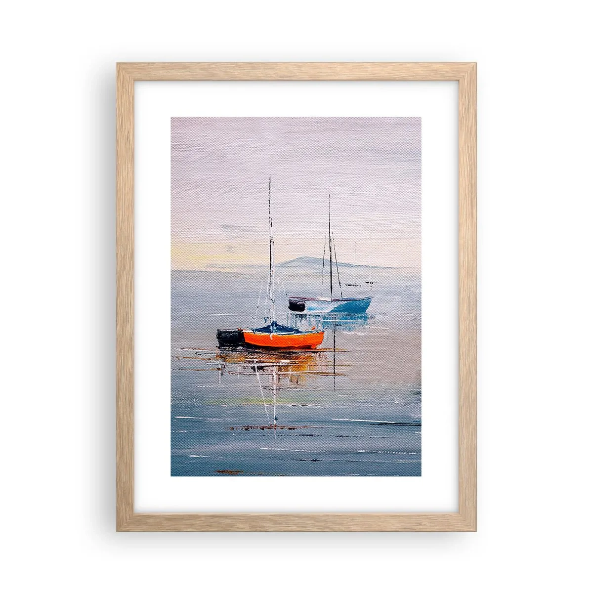 Poster in einem Rahmen aus heller Eiche - Wohlverdiente Ruhe - 30x40 cm