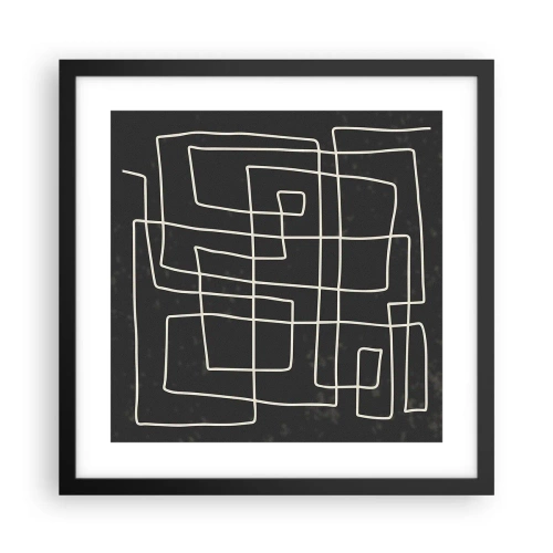 Poster in einem schwarzem Rahmen - Nicht so einfach - 40x40 cm