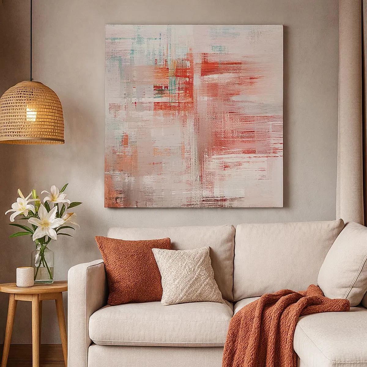 Bild auf Leinwand - Leinwandbild - Dunstig. Aber rosa - 30x30 cm