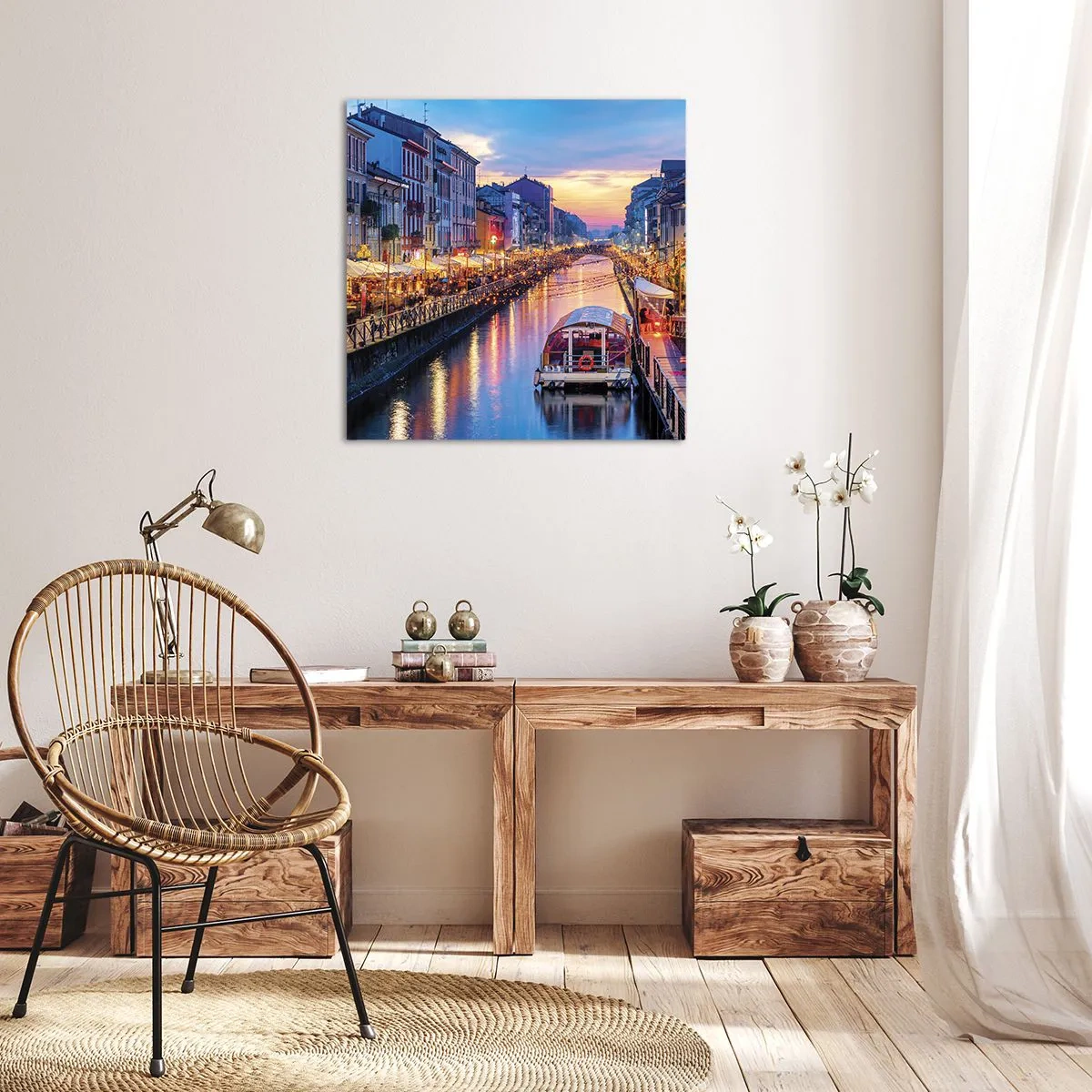 Bild auf Leinwand - Leinwandbild - Ein Abend voller Licht und Spaß - 70x70 cm