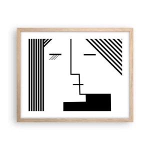 Poster in einem Rahmen aus heller Eiche - Einfach ein Kuss - 50x40 cm