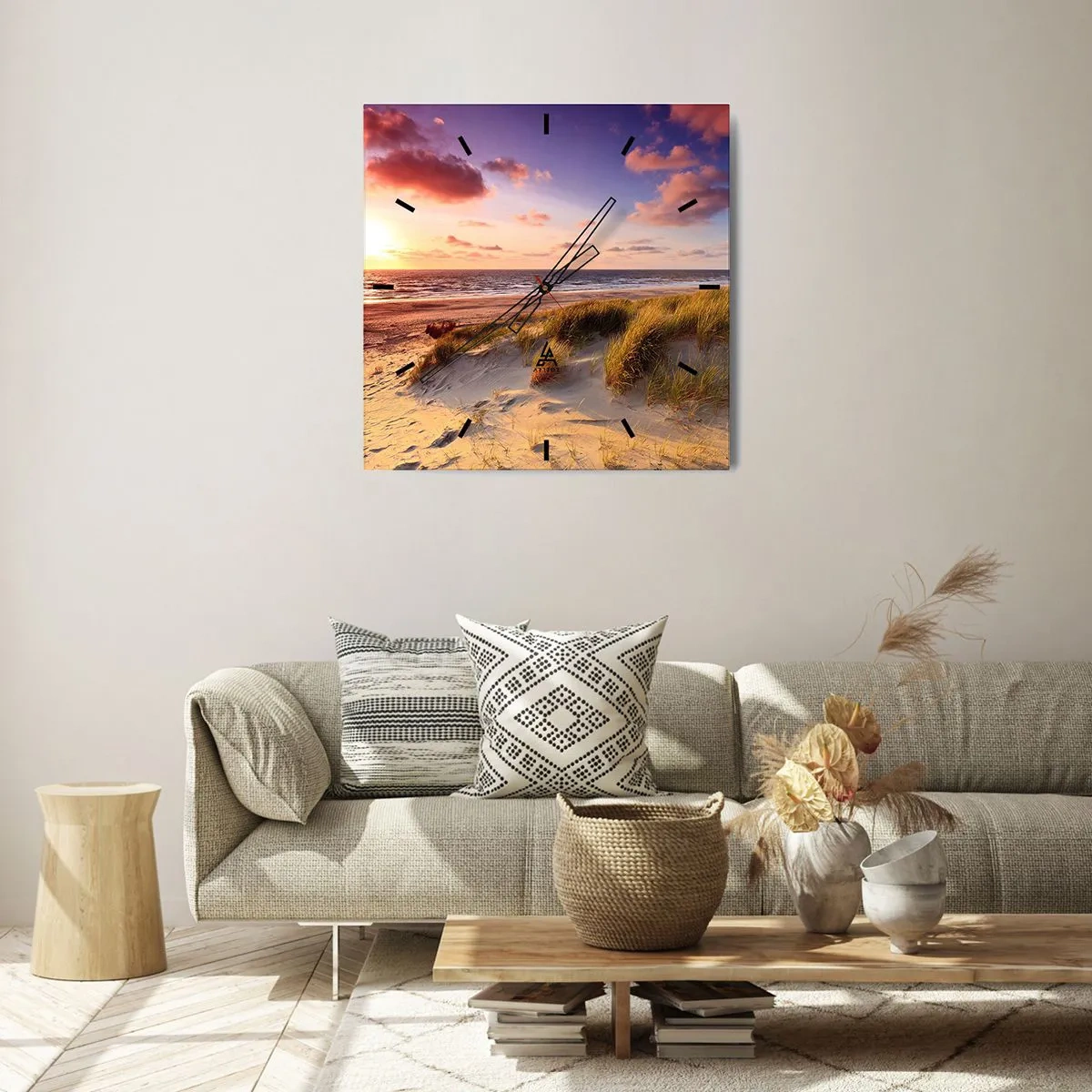 Wanduhr - Glasuhr - Die Luft riecht schon im Sommer - 40x40 cm