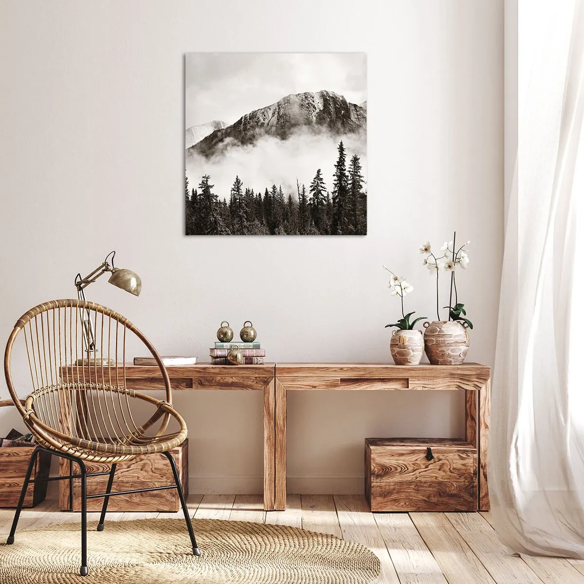 Bild auf Leinwand - Leinwandbild - Lineal aus Granit - 60x60 cm