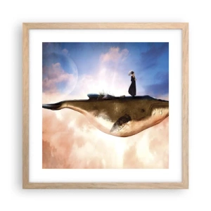 Poster in einem Rahmen aus heller Eiche - Eine echte Reise - 40x40 cm