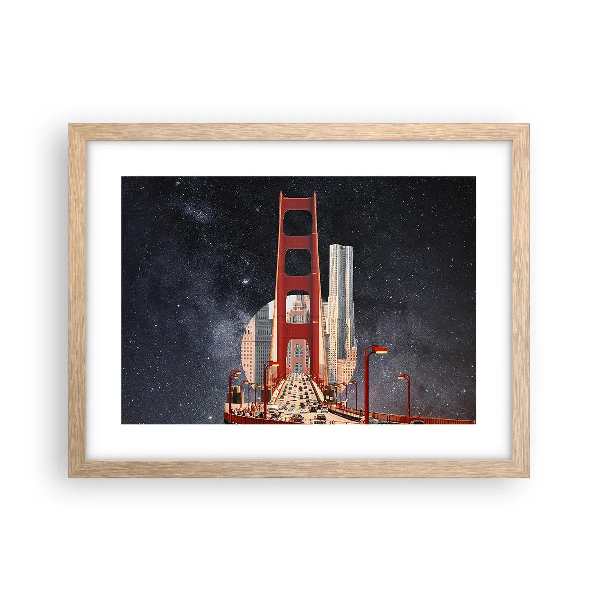 Poster in einem Rahmen aus heller Eiche - Immer im Mittelpunkt - 40x30 cm