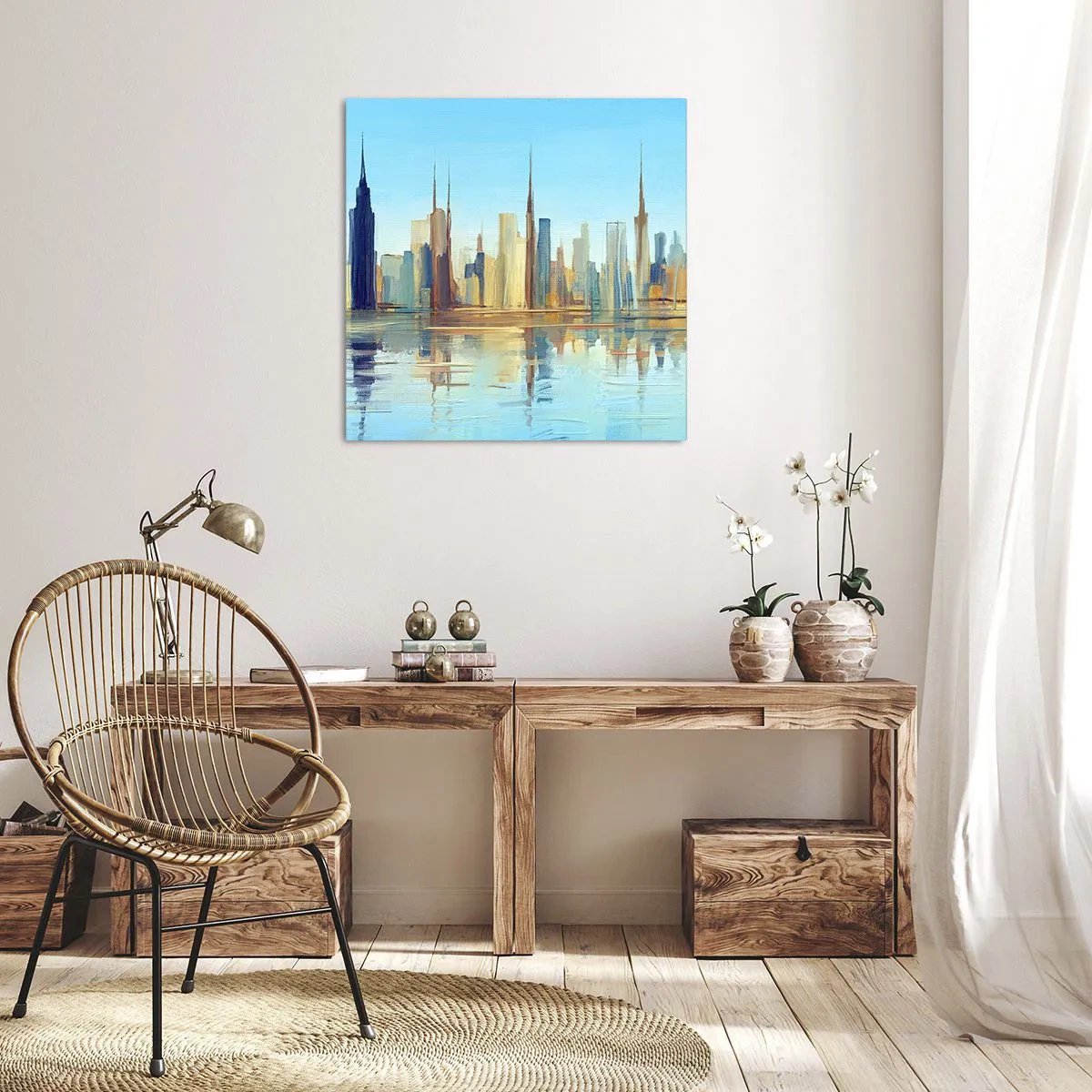 Bild auf Leinwand - Leinwandbild - Sonnige Metropole - 70x70 cm