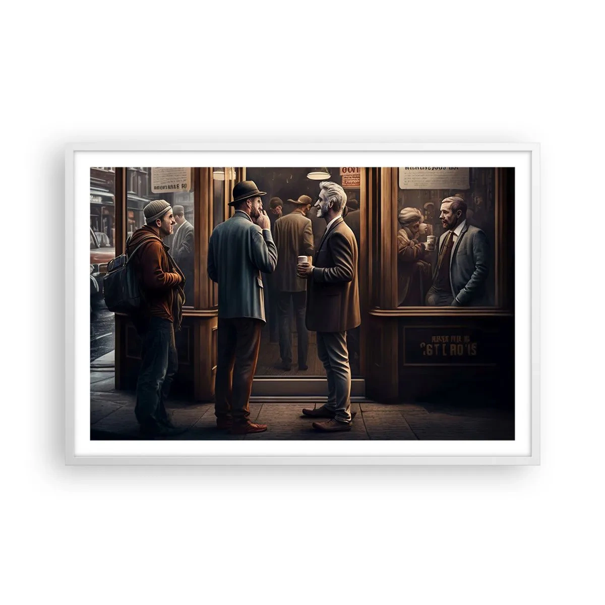 Poster in einem weißen Rahmen - Gute Zeit des Tages - 91x61 cm