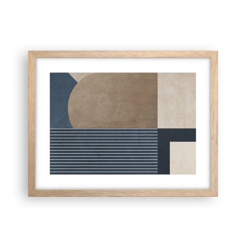 Poster in einem Rahmen aus heller Eiche - Komposition aus Einfachheit und Rundheit - 40x30 cm
