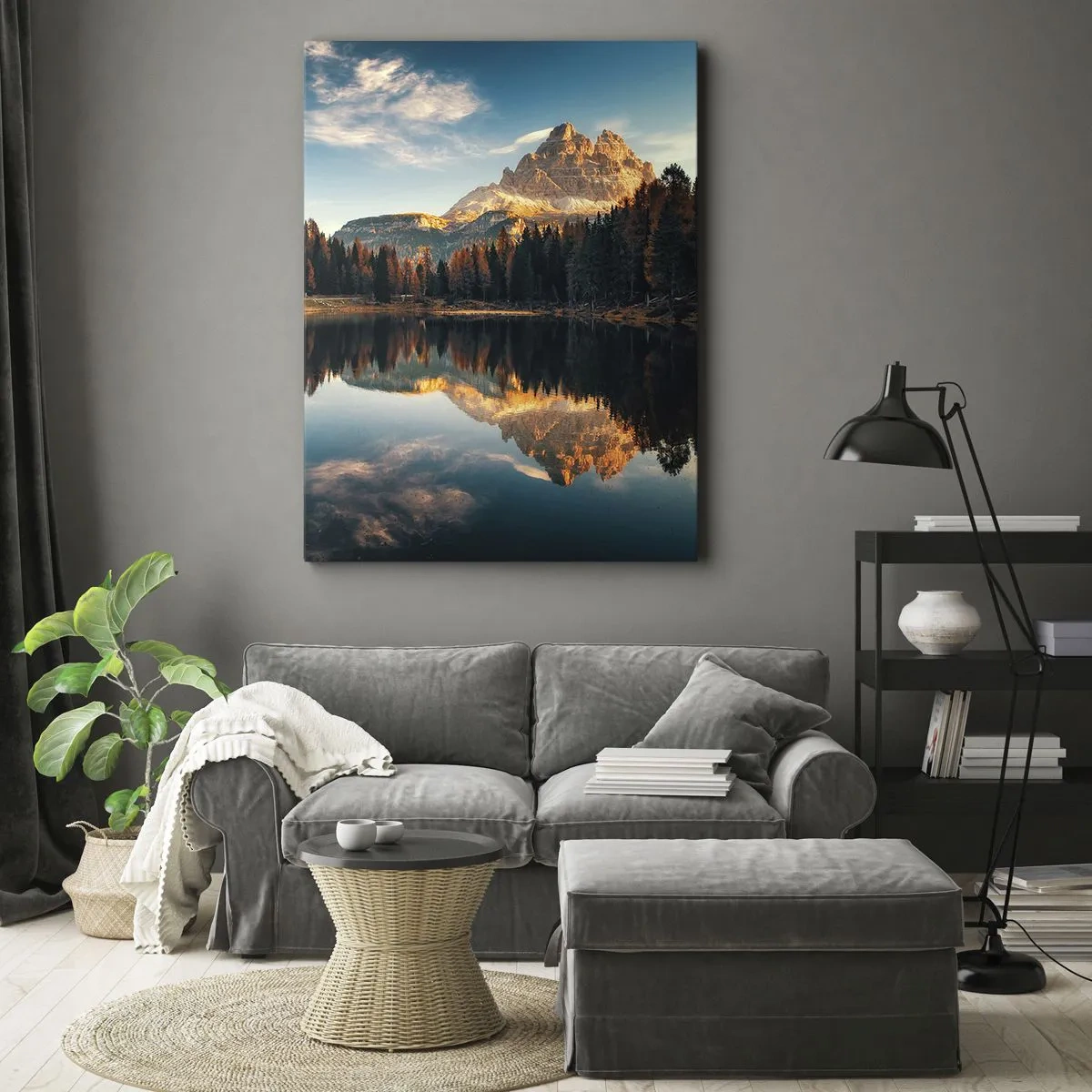 Bild auf Leinwand - Leinwandbild - Doppelte Landschaft - 55x100 cm