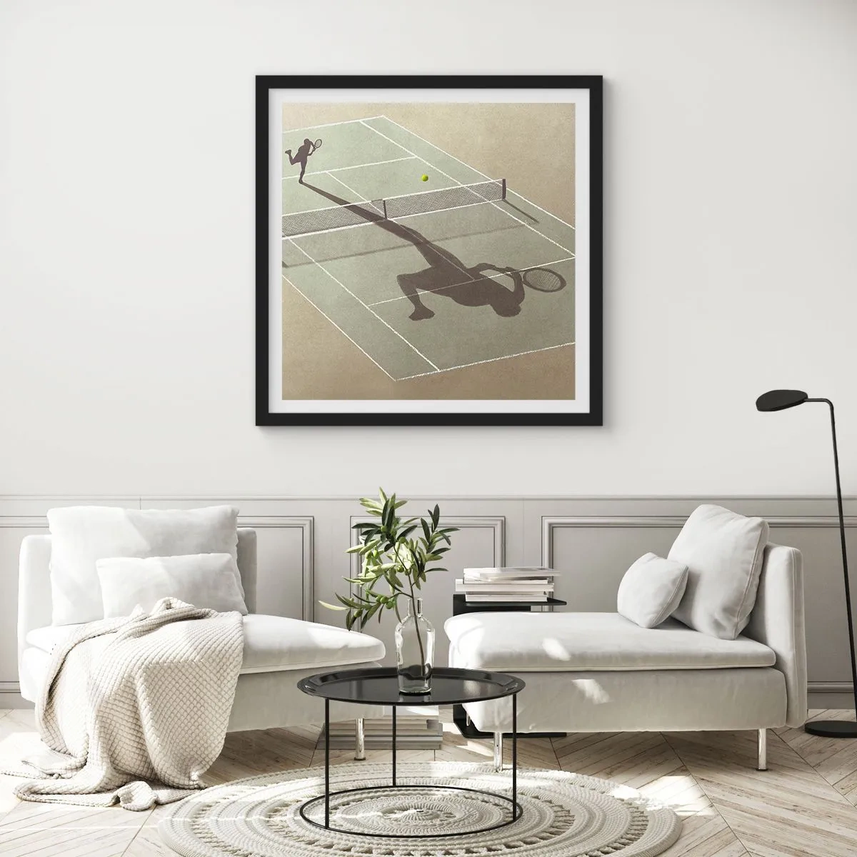 Poster in einem schwarzem Rahmen - Überwinde dich selbst - 50x50 cm