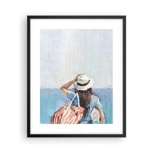 Poster in einem schwarzem Rahmen - Willkommen in den Sommerferien - 40x50 cm