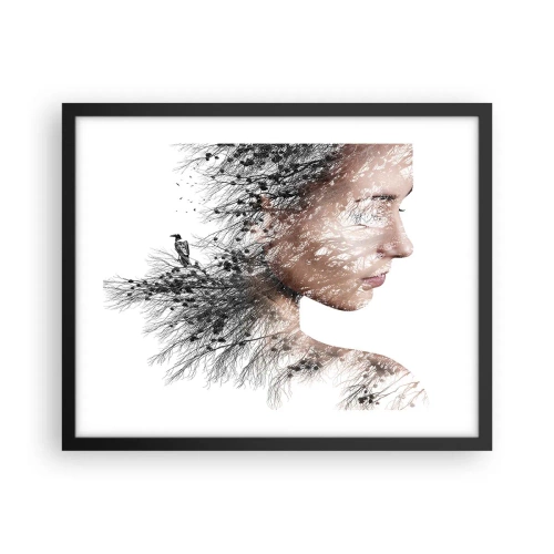 Poster in einem schwarzem Rahmen - Der Geist des Waldes - 50x40 cm