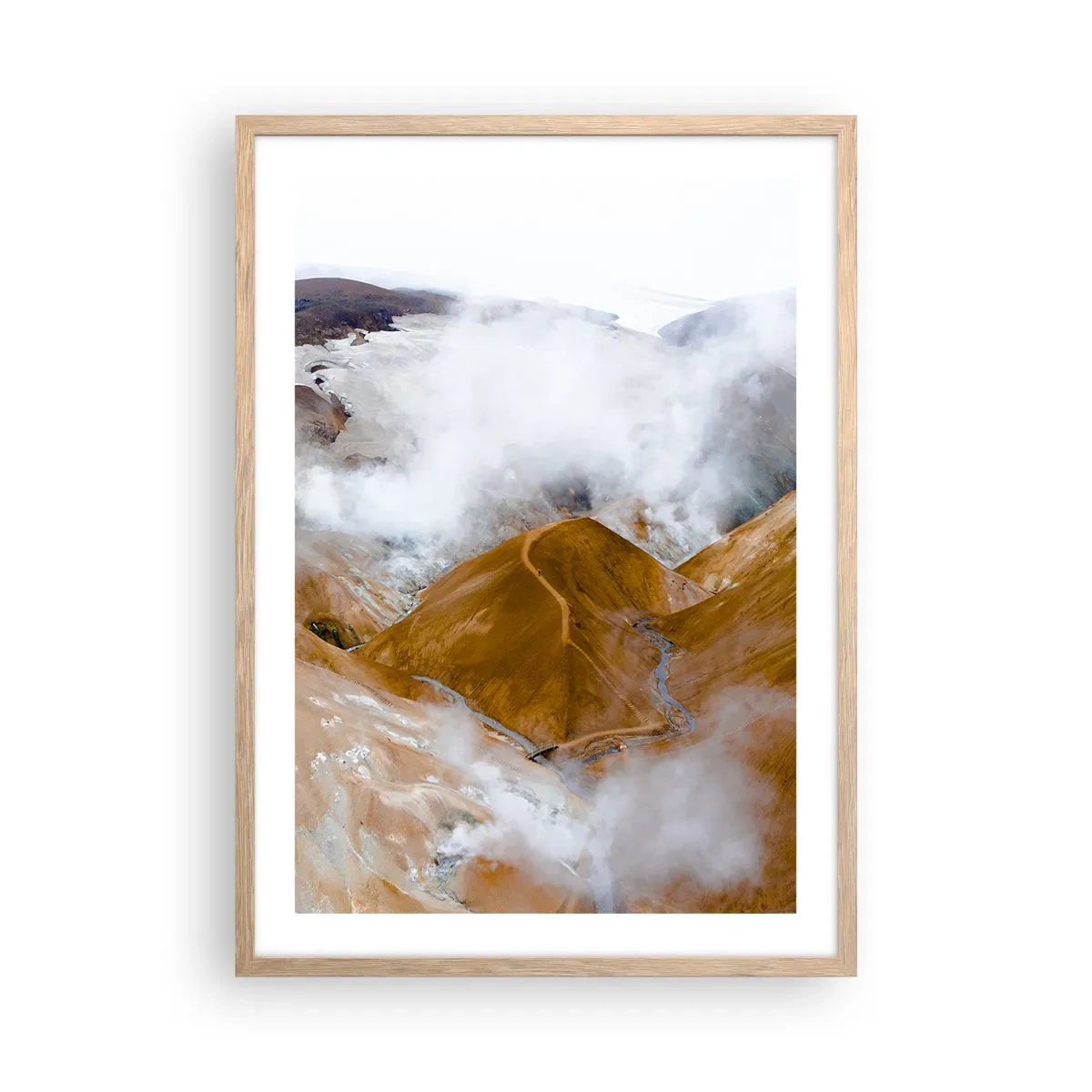 Poster in einem Rahmen aus heller Eiche - Islands rohe Schönheit - 50x70 cm