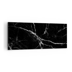 Bild auf Leinwand - Leinwandbild - Schwarzer Marmor mit weißen Adern im Detail - 120x50cm - Geheimleben des Steins - Moderne Wanddekoration für Wohnzimmer und Schlafzimmer ARTTOR