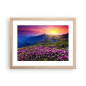 Poster in einem Rahmen aus heller Eiche - … Und drumherum duftet es nach Latschenkiefer und dem Duft von Kräutern - 40x30 cm