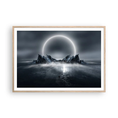 Poster in einem Rahmen aus heller Eiche - Ende der Geschichte - 100x70 cm