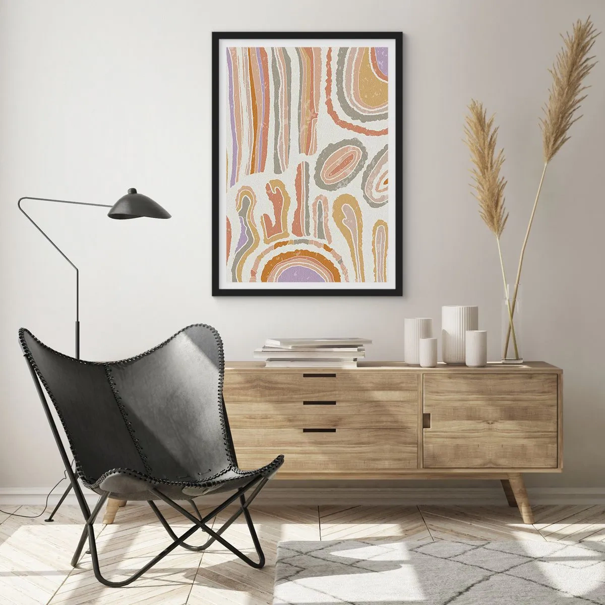 Poster in einem schwarzem Rahmen - Bunte Querschnitte - 30x40 cm