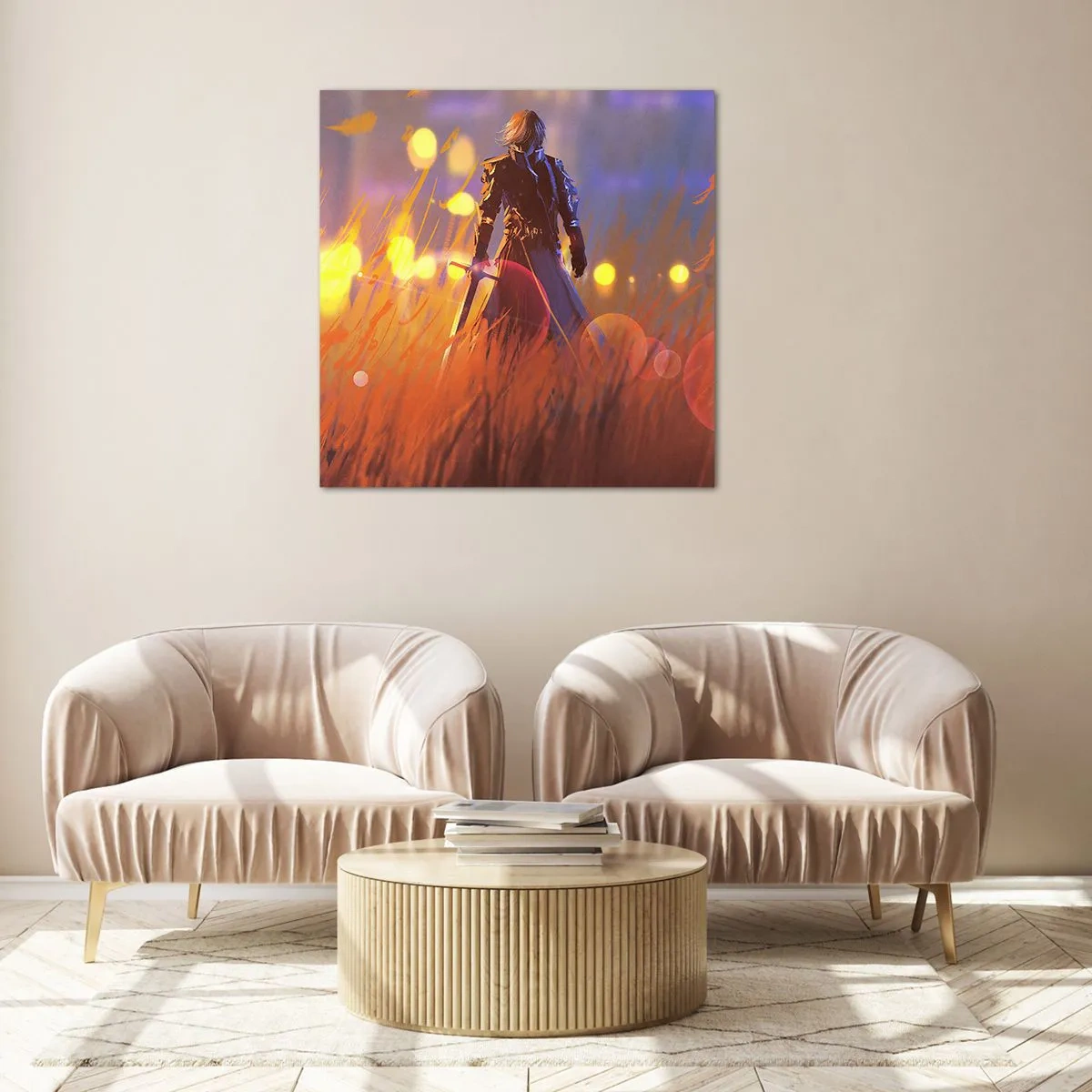 Glasbild - Bild auf glas - Fahrender Ritter - 60x60 cm