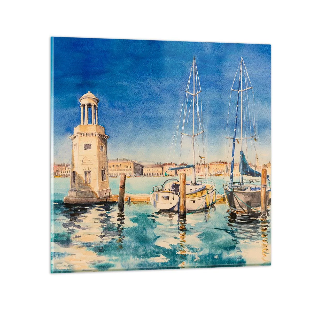 Glasbild - Bild auf glas - Sonnige Lagune - 60x60 cm