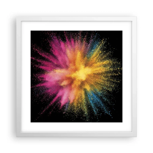 Poster in einem weißen Rahmen - Die Geburt der Farben - 40x40 cm