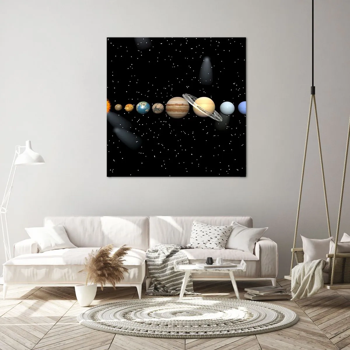Bild auf Leinwand - Leinwandbild - Und die Planeten werden verrückt und toben ... - 50x50 cm