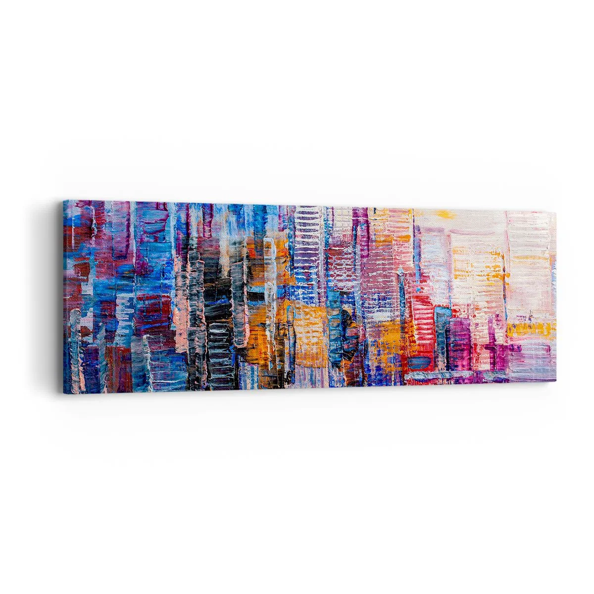 Bild auf Leinwand - Leinwandbild - Fröhliche Metropole - 90x30 cm