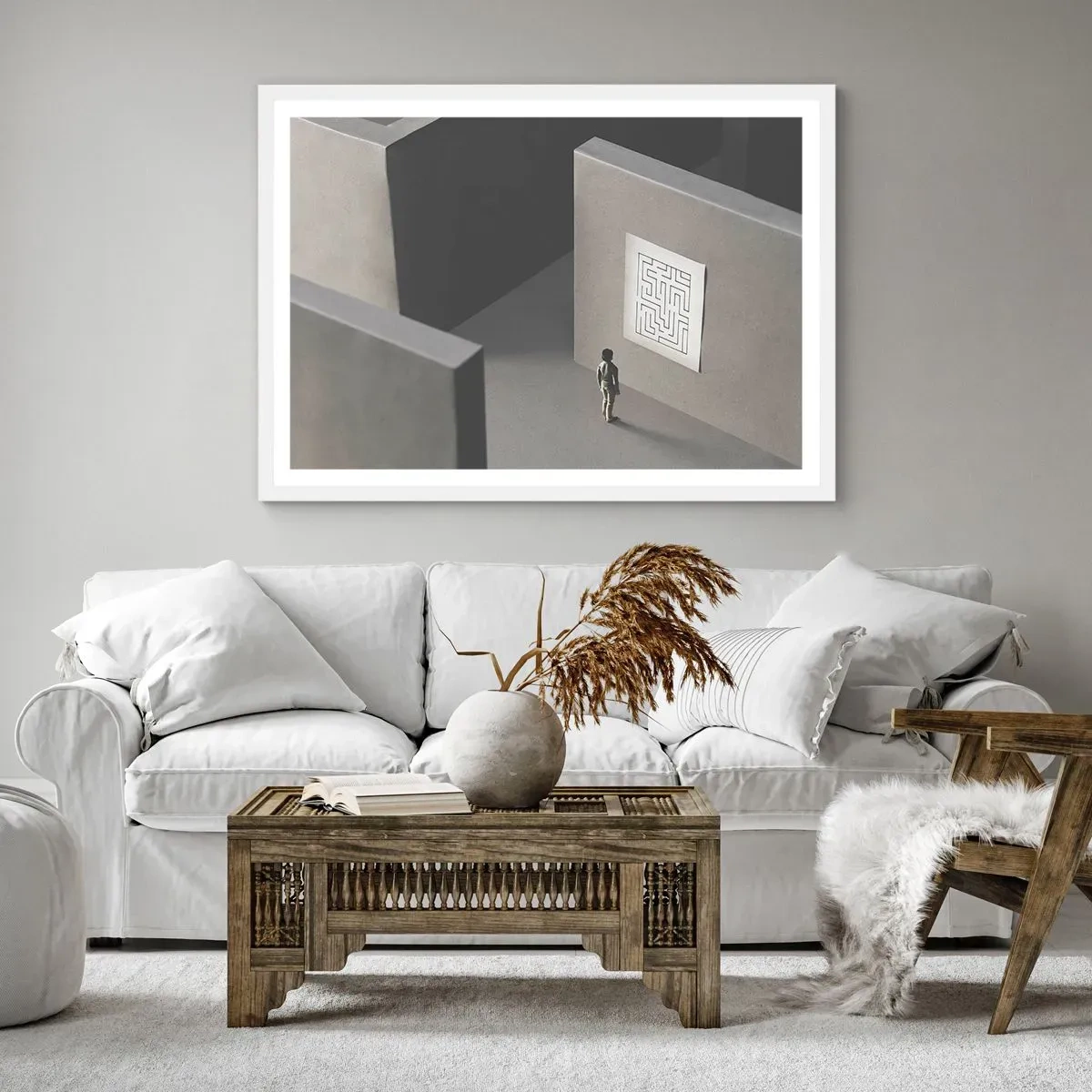 Poster in einem weißen Rahmen - Aber wo bin ich? - 70x50 cm