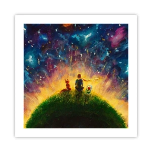 Poster - Liebe und Freundschaft - die ganze Welt - 50x50 cm
