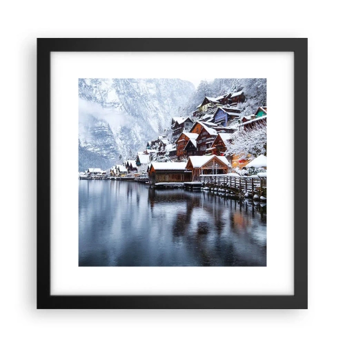 Poster in einem schwarzem Rahmen - In winterlicher Dekoration - 30x30 cm