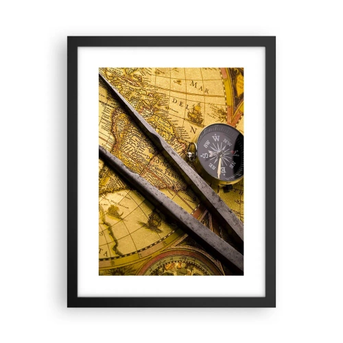 Poster in einem schwarzem Rahmen - Wo sind diese Schätze? - 30x40 cm