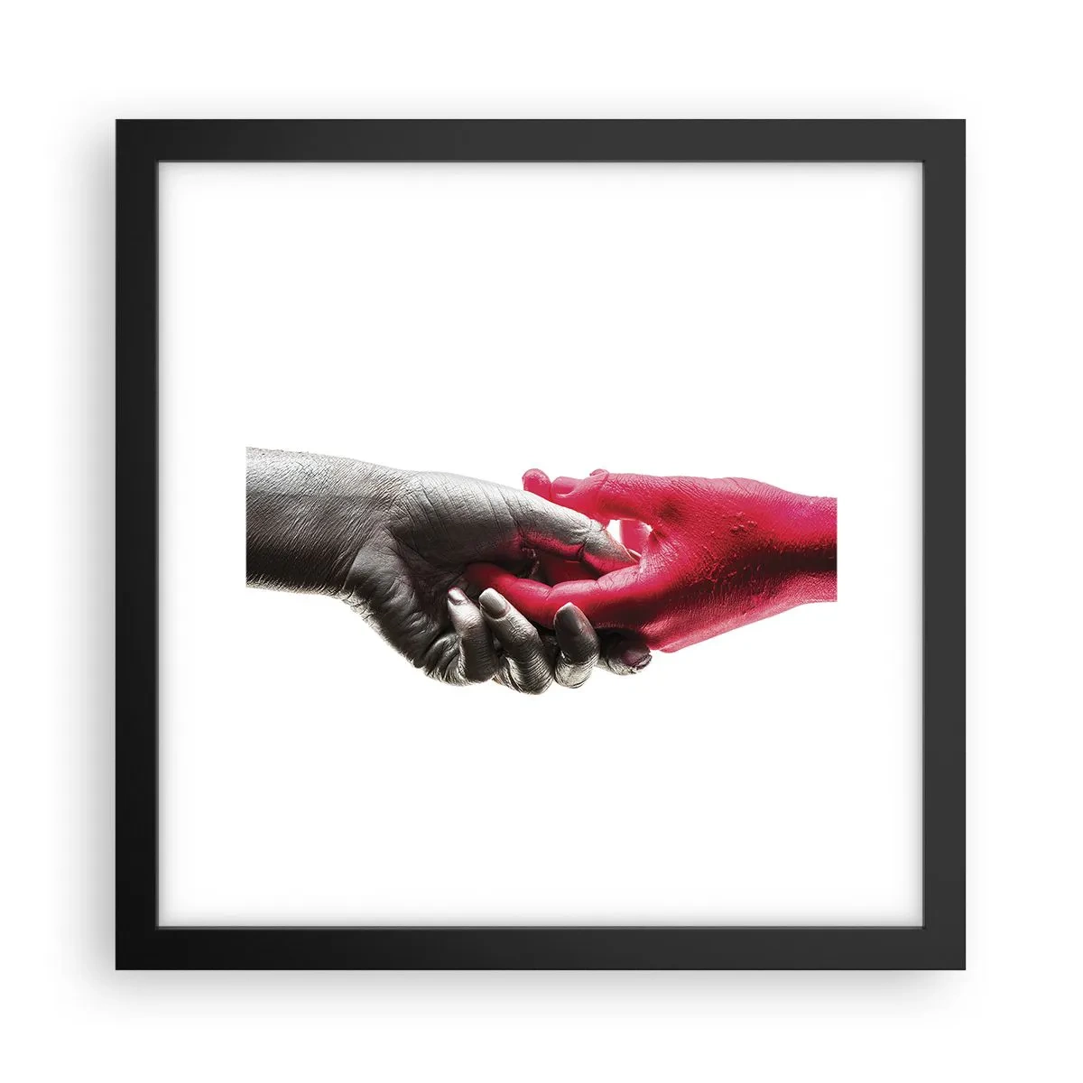 Poster in einem schwarzem Rahmen - Gemeinsam, obwohl anders - 30x30 cm
