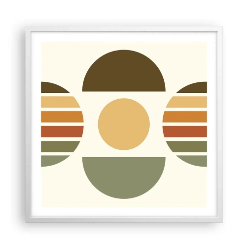 Poster in einem weißen Rahmen - In Erdtönen - 60x60 cm