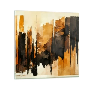 Glasbild - Bild auf glas - Harmonie von Schwarz und Gold - 30x30 cm