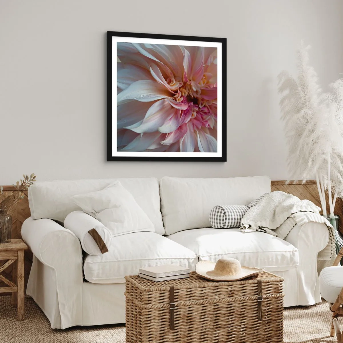 Poster in einem schwarzem Rahmen - Blühende Frische - 60x60 cm