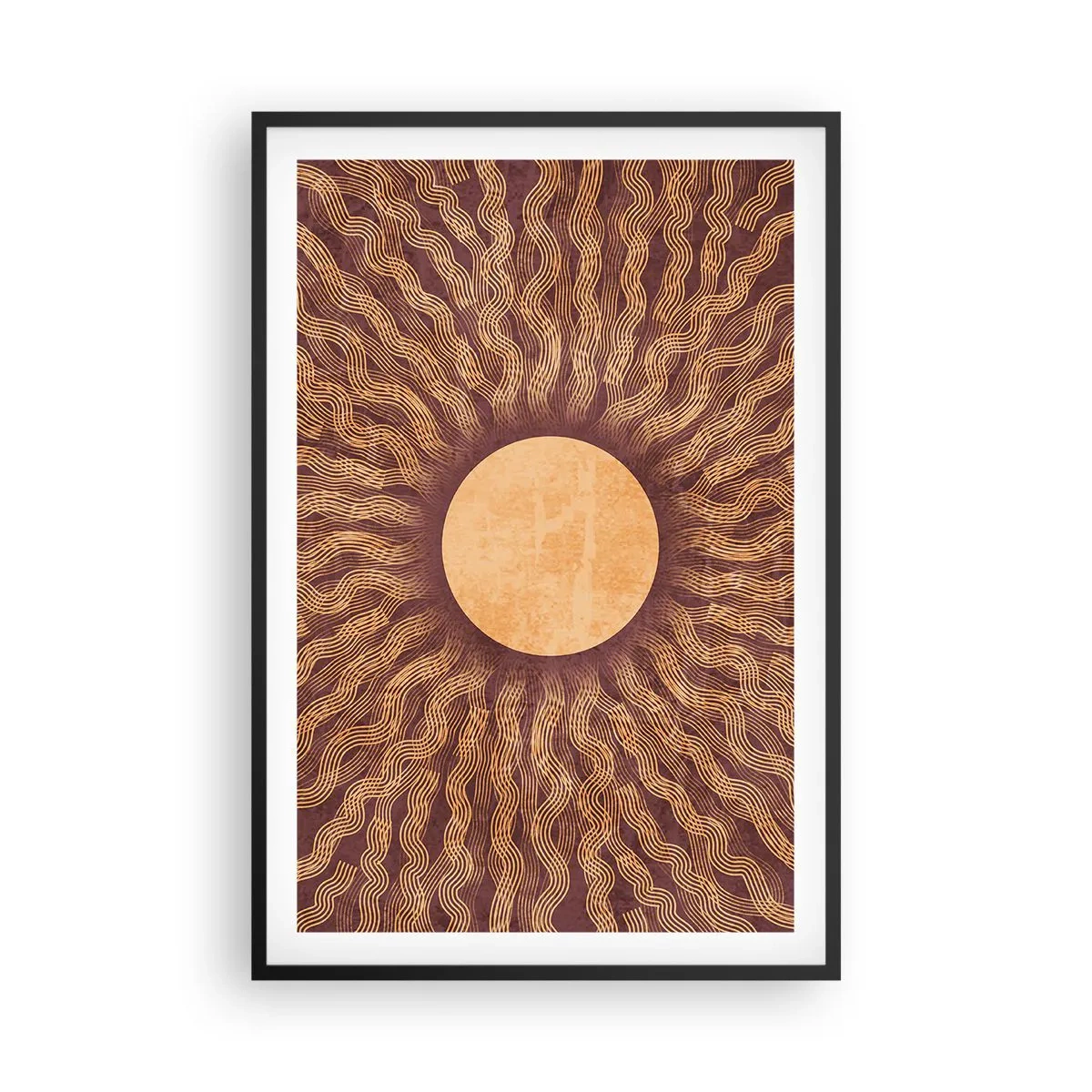 Poster in einem schwarzem Rahmen - Sonnensymbol - 61x91 cm