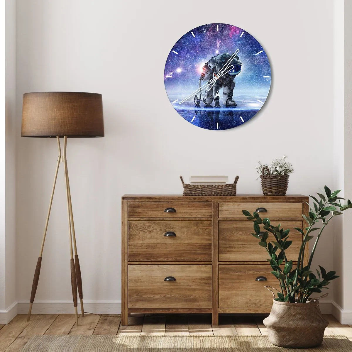 Wanduhr - Glasuhr - Der Sternenhimmel über mir - 30x30 cm